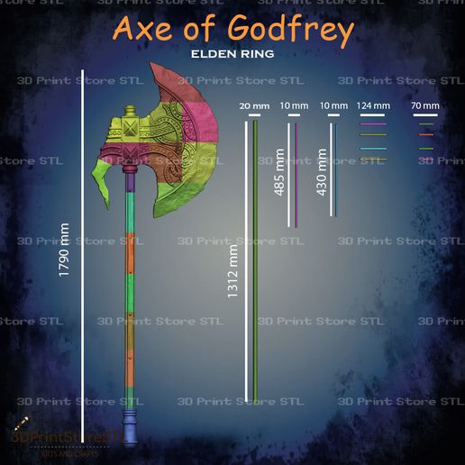 🪓 Axe of Godfrey Cosplay Elden Ring - STL File 3D print model・Archivo ...