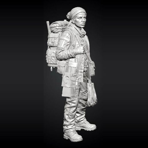 Post Apocalyptic Survivor - Traveler with Backpack and Bandana