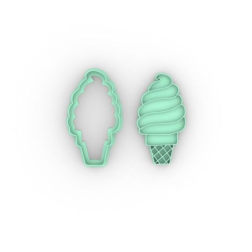 ICE CREAM CONE - ICE CREAM - COOKIE CUTTER - COOKIE CUTTER 3D model