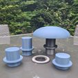 20220502_192651.jpg The 'Mushroom' - Funguy Patio garden table top Food bowl and Under rain cover - water disperser