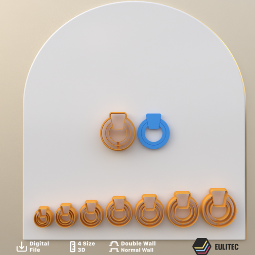 POLYMER CLAY CUTTERS circle 2 line 7 size 2 version cut/EULITEC.COM/CC/COPYRIGHTED LICENSE 3D model