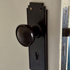 image0.jpeg 1930's Art Deco Bakelite door handle and door plate