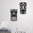 african-mask-wall-decoration-2-masks.jpg Traditional African Decorative Wall Mask Set Of Two