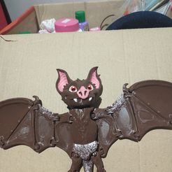 Bat articulated figure, print-in-place body, snap-fit head, cute-flexi, multicolor 3mf included
