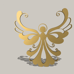 Shapr-Image-2023-09-15-141732.png STL file Angel silhouette, Guardian Angel Ornament, Archangel divine protection, decorative angel figurine, Christmas ornament・3D printing design to download