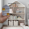 Pottery-barn-MODERN-HOUSE-BOOKCASE-3.png Miniature Modern House Bookcase, Pottery Barn-inspired Dollhouse Furniture  for 1:12 Dollhouse, Dollhouse Miniature Bookcase