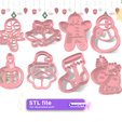 Christmas-set-2-cookie-cutter-8-STL-files.png Set of 8 cookie cutters STL files of Christmas (num2)