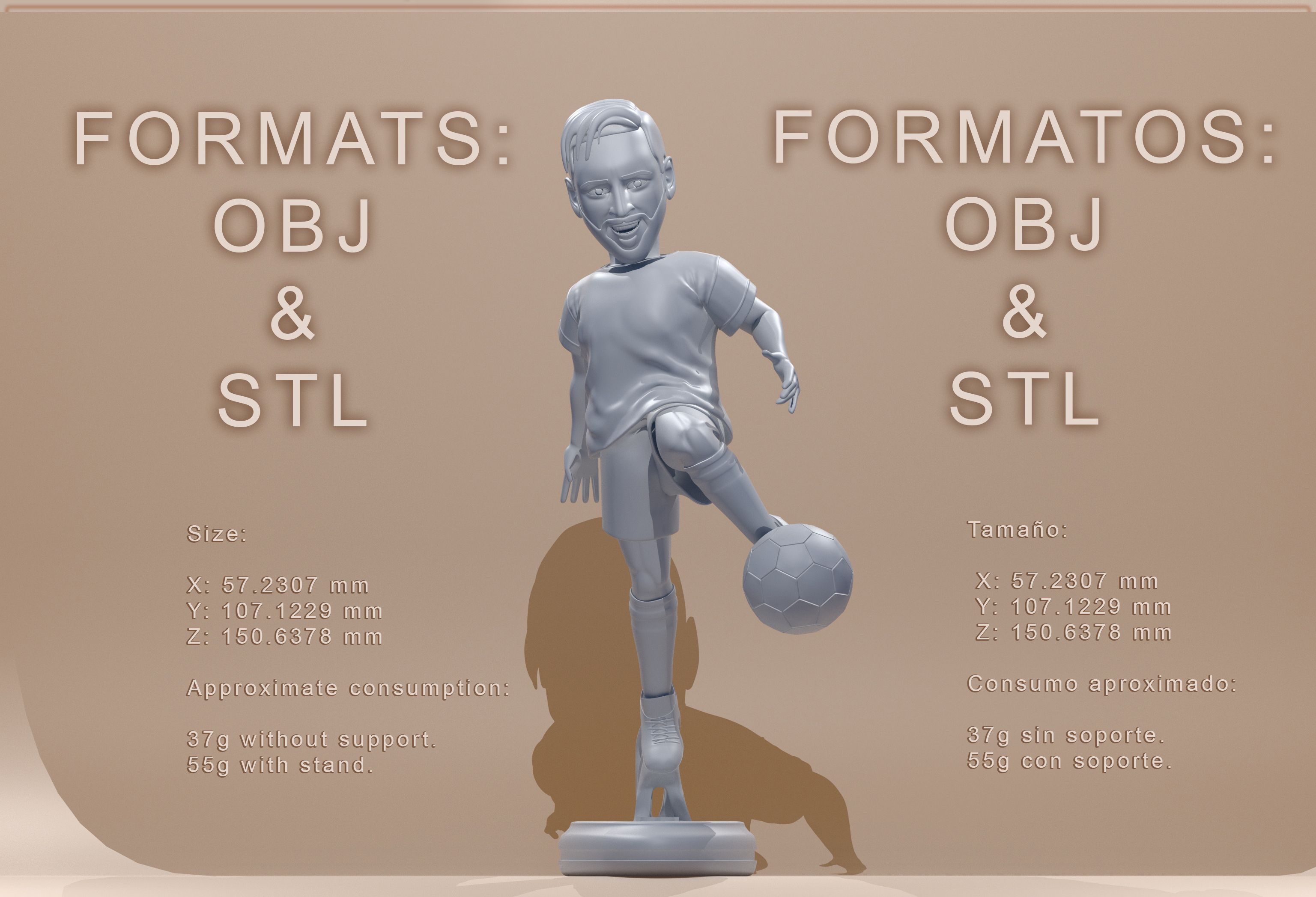 Messi4.jpg Descargar archivo OBJ Lionel • Modelo para la impresora 3D, nes379