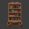 FilledBookShelf-06.png Wooden Bookshelf - Filled (28mm Scale)