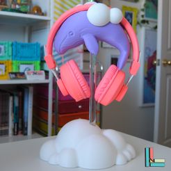 DSC_0001.jpg 3D file Sky whale headphone stand support free・3D printing model to download
