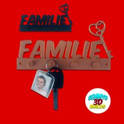 Familie_Kopie.jpg Fichier STL gratuit Schlüsselbrett FAMILIE・Design pour imprimante 3D à télécharger, BemmyB