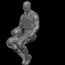 BPR_Render.jpg STL file MODERN SOLDIER SEATED CREW HUMMER V6・3D printer design to download