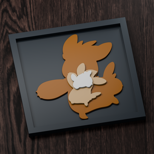 Pawmot Line - Pokemon Silhouette Frame | Normal, Inverse & Scaled STL