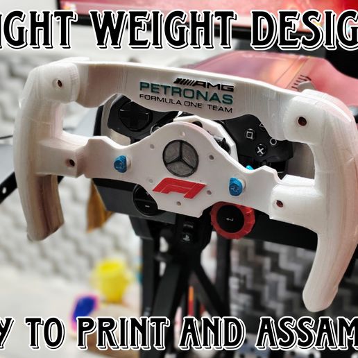 1-4.jpg 3D Printed MERCEDES F1 Racing Wheel for Sim Racing Logitech G29 Mod