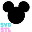 STL.png Mickey Head Plain wall art STL and SVG / Mickey ears outline / Mickey mouse / Cake topper / craft decor/ gift