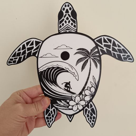 Tropical Turtle Wall Art – Ocean Style Wall Decor 3D model