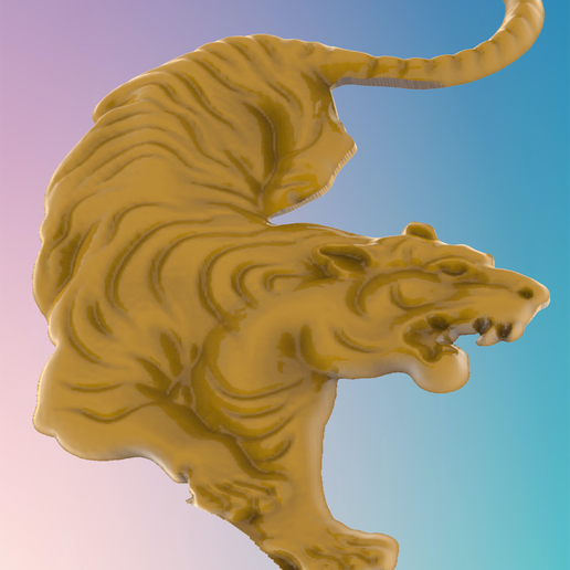 1.png Ataque do tigre MODELO 3D ARQUIVO STL PARA ROUTER LASER CNC E IMPRESSORA 3D