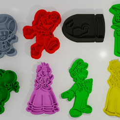 Mario1.png STL file 16 Mario Cookie Cutters Collection・3D printable design to download
