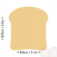 bread_slice~3.5in-cm-inch-cookie.png Bread Slice Cookie Cutter 3.5in / 8.9cm