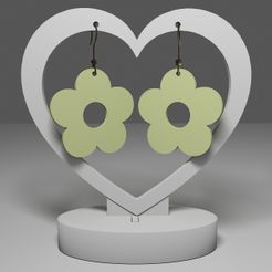 r202.jpg STL file Earrings 202 - Flower・3D printable design to download