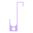 piece 1_crochet-clip.stl Curtain clip hooks on rod without screws (+cord attachment block + cap)
