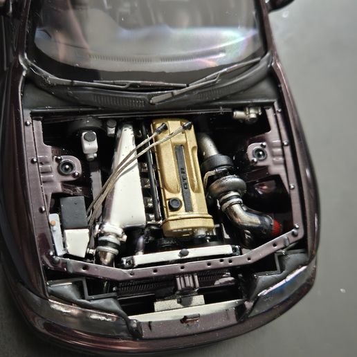 20241028_115535.jpg 1/24 R33 GTR RB26 Engine Bay Transkit Tamiya Aoshima Fujimi Hotwheels 1/64