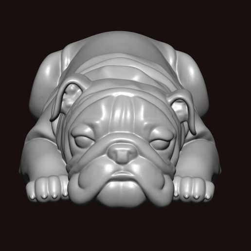 English bull sleeping pose 3d print - 3D model önizlemesi