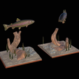 pstruh-podstavec-2-1-18.png two rainbow trout scenery in underwather for 3d print detailed texture