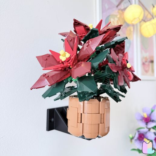 Wandhalterung fr LEGO Botanical Collection Display-Halterung Haken  Hibiskus 10372 Weihnachtsstern 10370 STL Datei fr 3D-DruckCults