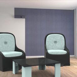 Living.png STL-Datei Armchair - Table/Table - Puff・3D-Druck-Idee zum Herunterladen