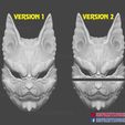 Kitsune_Japanese_Fox_Mask_3dprint_012.jpg Japanese Kitsune Tailed Demon Fox Cosplay Mask 3D Print File