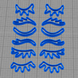 pestañas.png STL file Pestañas Unicornios cortante de galletas・3D print design to download