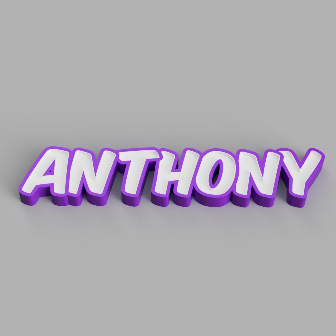 Download file NAMELED ANTHONY - LED LAMP WITH NAME • 3D print model ・ Cults