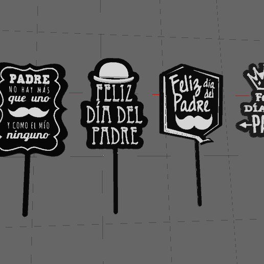 Father's Day Toppers Kit - 3D model önizlemesi