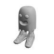 3.png Little ghost with Halloween slippers