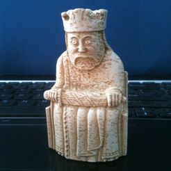 Lewis_King_front_display_large.jpg Free STL file Lewis Chessmen - King・Object to download and to 3D print