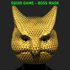 default.122.jpg STL file Squid Game Mask - Boss Mask Cosplay 3D print model・3D printing template to download