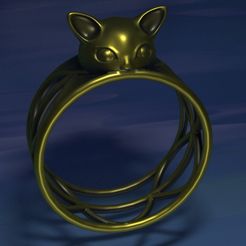 02.jpg Archivo OBJ Anillo Gato・Modelo para descargar y imprimir en 3D
