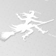 WitchFlying11-1.jpg 14 Flying Witch Silhouettes, Witch Riding Broom, Witch Stencil, Halloween Window Art