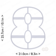 number_eight~9.75in-cm-inch-top.png Number Eight Cookie Cutter 9.75in / 24.8cm