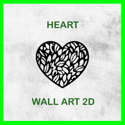 HEART_06.png STL file HEART WALL ART 2D 06・Model to download and 3D print