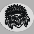 1.png Native American Indian Native American Indian Skull Feathers Logo Coaster