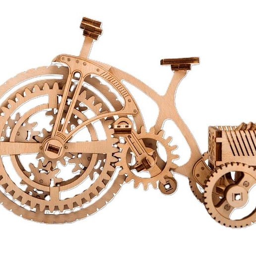 2-_16-Bicycle-1000.jpg Triciclo - Modelo 3D DIY Rompecabezas mecánico de madera