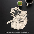 Goku-on-woodS.png Archivo STL Goku Dragon Ball Figura de corte láser de archivos・Objeto imprimible en 3D para descargar