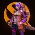 carlos-silva-mx-nurse-6.jpg Cyberpunk Nurse Girl with Robot - Stylized Anime 3D Print Model
