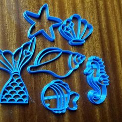 IMG_20200621_235814828.jpg Free STL file kit sea mermaid fish.. snail cookie cutter・3D printing design to download