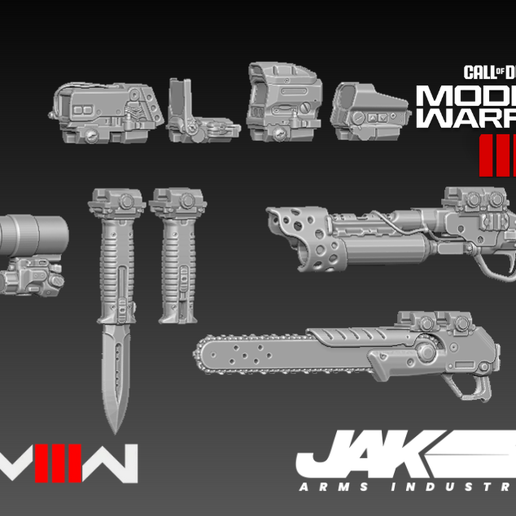 🤙 call of duty modern warfare jak Attachments PACK 8・ 3D File