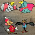 Dumbo-all.jpg Set of 4 Disney Dumbo Ornaments