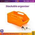STL-ORGANIZADOR-PORTADA4.png Stackable storage container box. Organizer for materials or tools. STL digital download for 3D printing