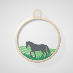 paard-2.png STL file Keychain - horse ('Axelle' or other name optional)・Template to download and 3D print